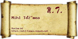 Mihl Tímea névjegykártya
